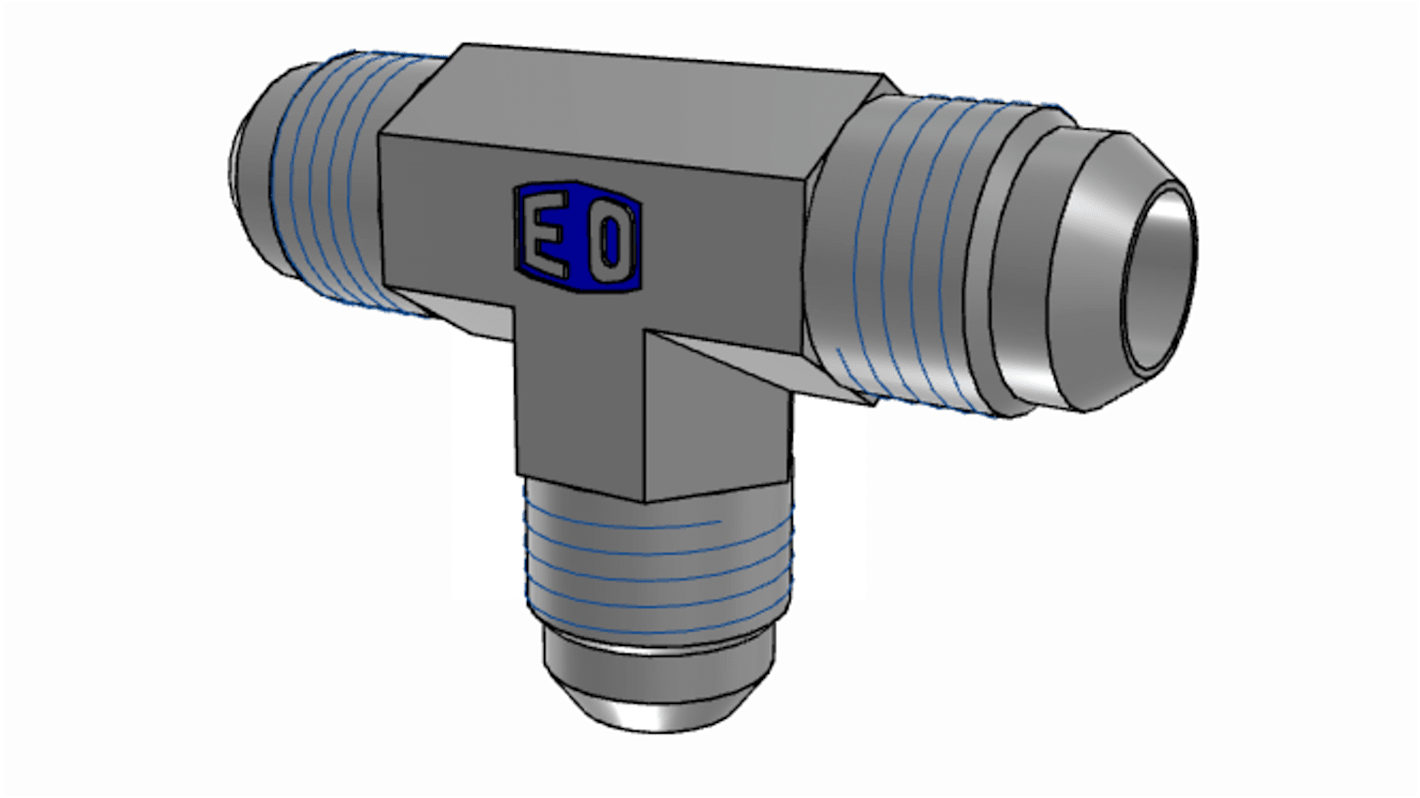 Parker Hydraulic Union Tee Compression Tube Fitting UNF 1 1/16-12 Male to UNF 1 1/16-12 Male, 12JMTXS