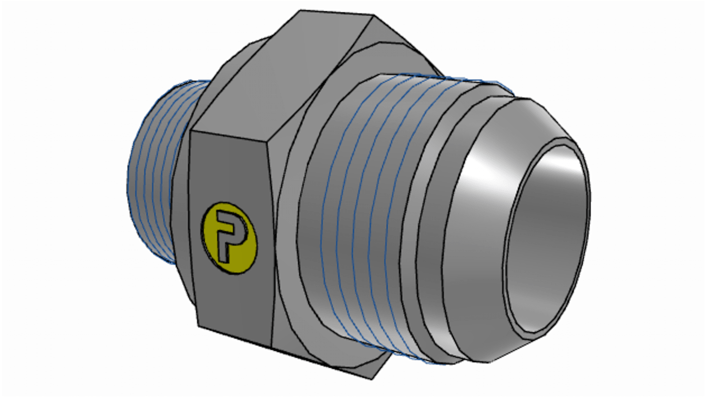 Perno maschio idraulico Parker, connettore A: M26 maschio, B: UNF 1 5/16-12 maschio