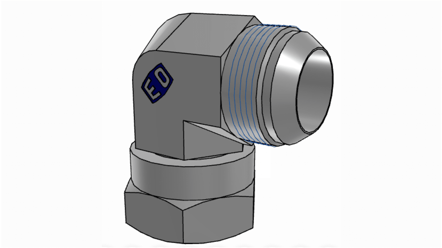 Racor hidráulico, Parker, 20C6MXS, Connector A UNF 1 5/8-12 macho, Connector B UNF 1 5/8-12 hembra