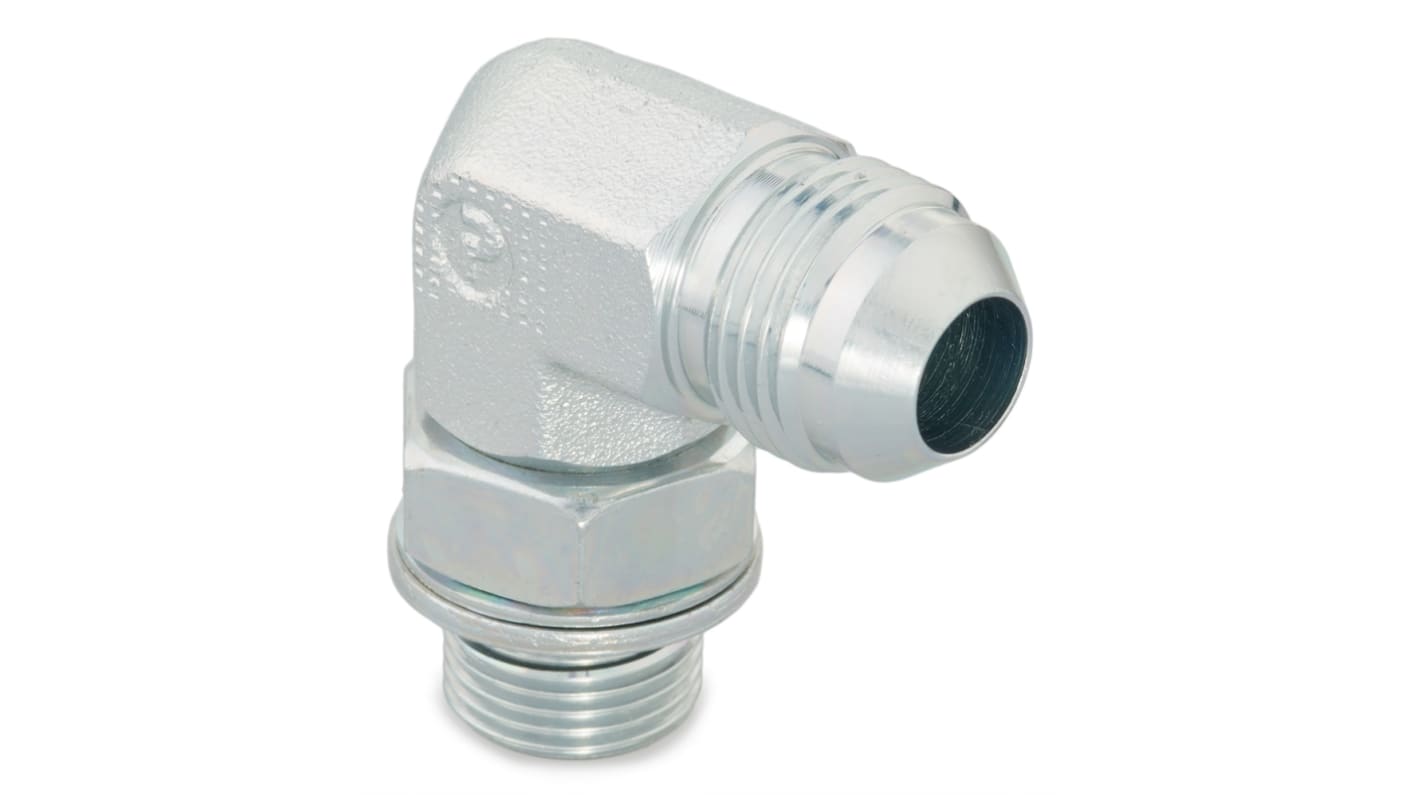 Parker Hydraulic Elbow Compression Tube Fitting BSPP 1/8 Male to UNF 7/16-20 Male, 4C4OMXS