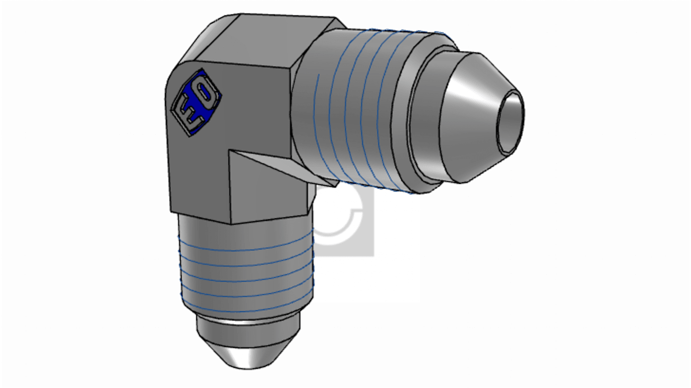 Parker Hydraulic Elbow Compression Tube Fitting UNF 7/16-20 Male to UNF 7/16-20 Male, 4EMTXS