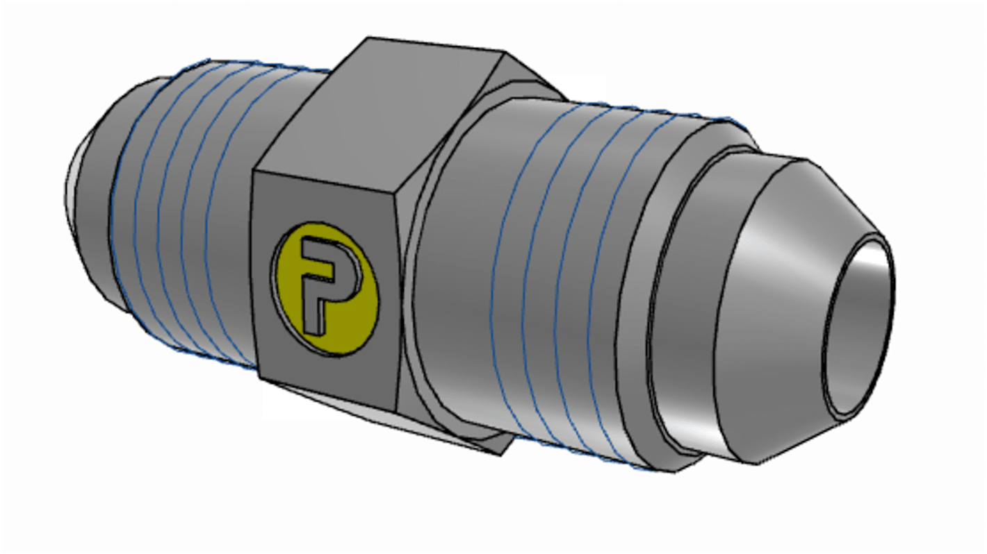 Racor hidráulico, Parker, 5HMTXS, Connector A UNF 1/2-20 macho, Connector B UNF 1/2-20 macho