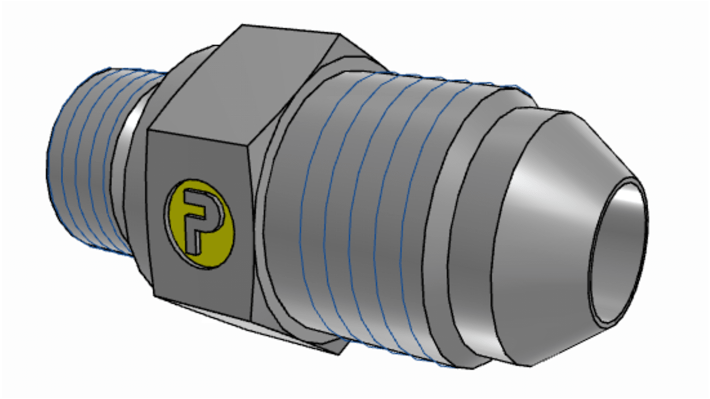 Parker Hydraulic Male Stud M10 Male to UNF 1/2-20 Male, 5M10F82EDMXS