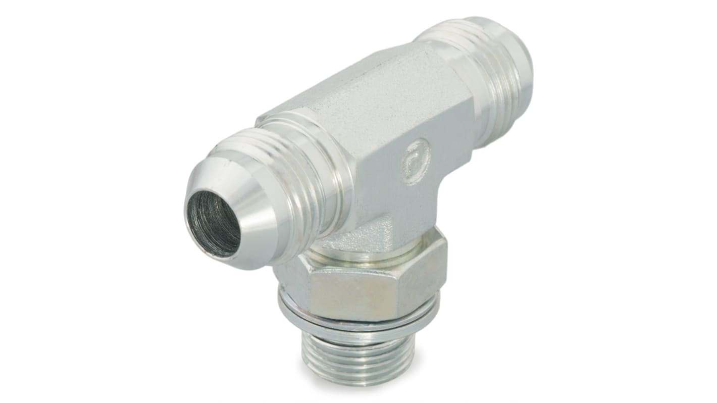 Racor hidráulico, Parker, 6S4OMXS, Connector A BSPP 1/4 macho, Connector B UNF 9/16-18 macho