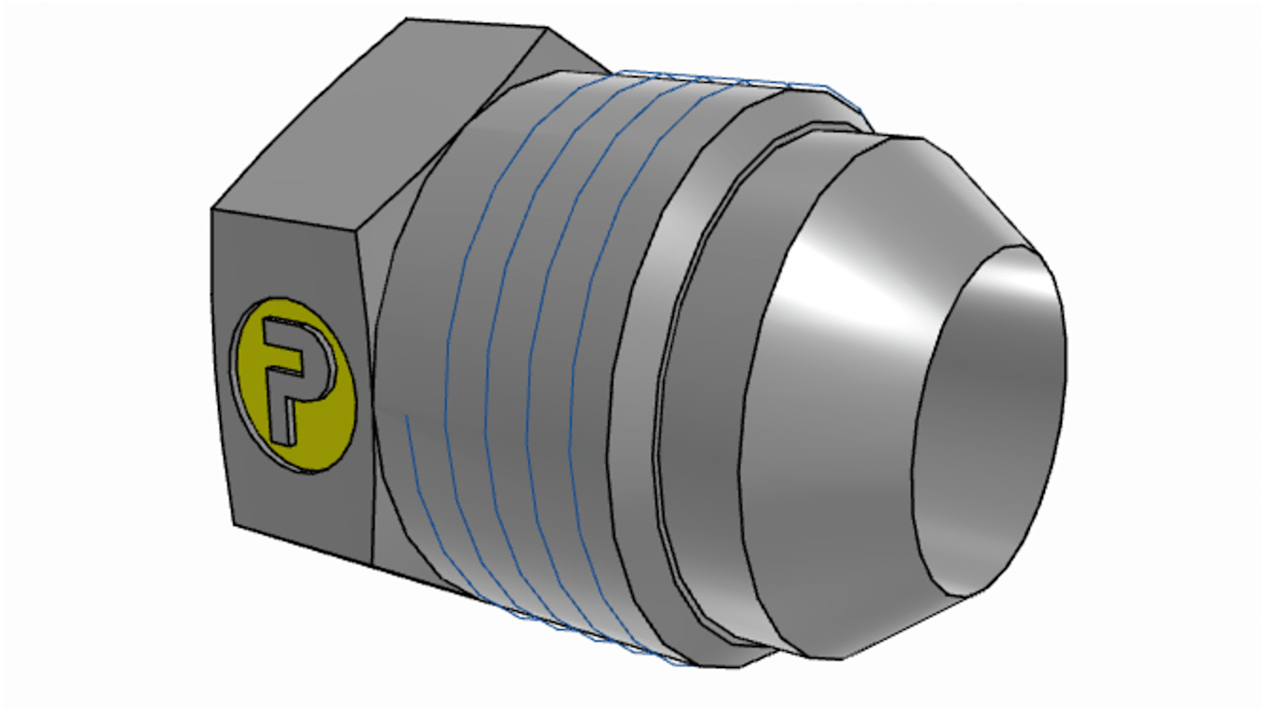 Parker T-Lok, Hydraulikanschluss, Endkappe, Stahl