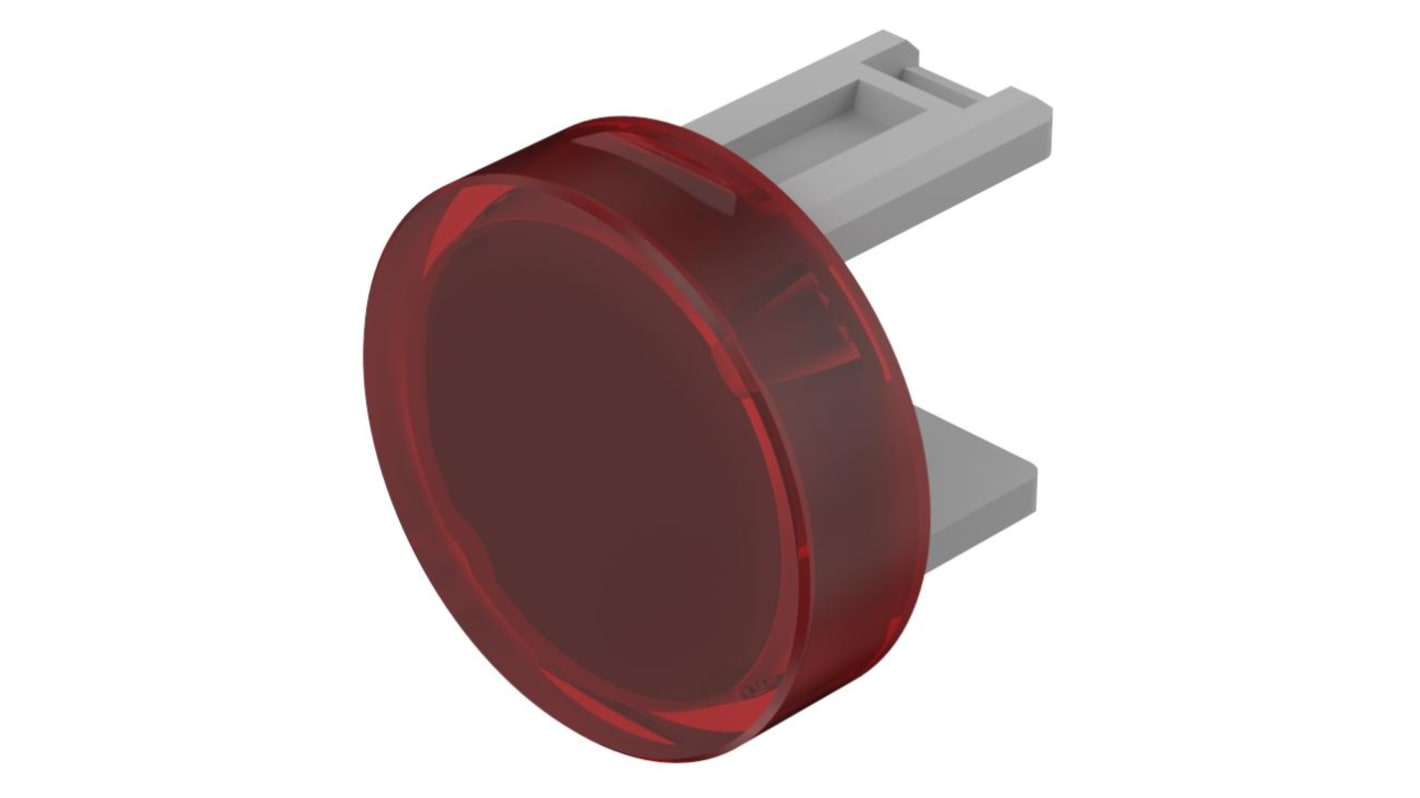 Nyomógomb lencse Vörös, Kör alakú, használható: (Push Button)-val