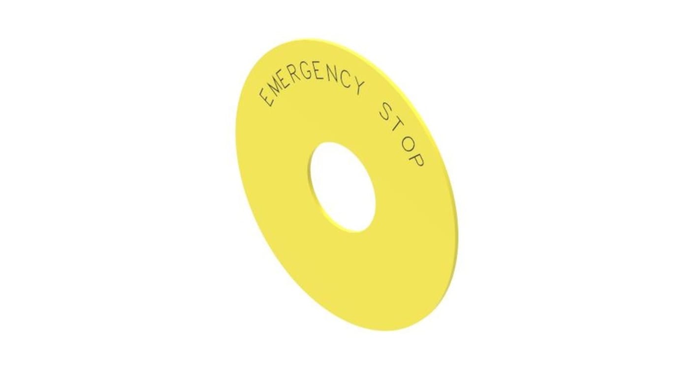 EAO Legend Plate for Use with Push Button, Emergency Stop