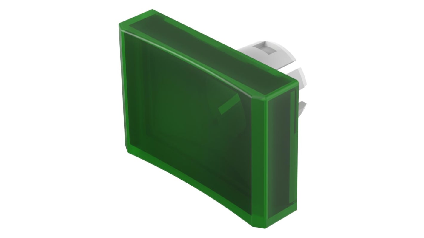 Embellecedor para botón pulsador Verde Rectangular para uso con Botón pulsador