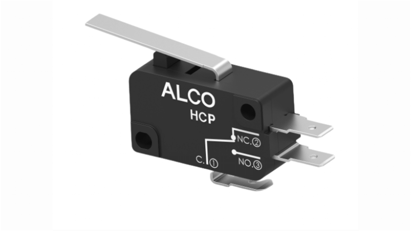 Lever Snap Action Micro Switch, Quick Connect Terminal, 10A, SPDT