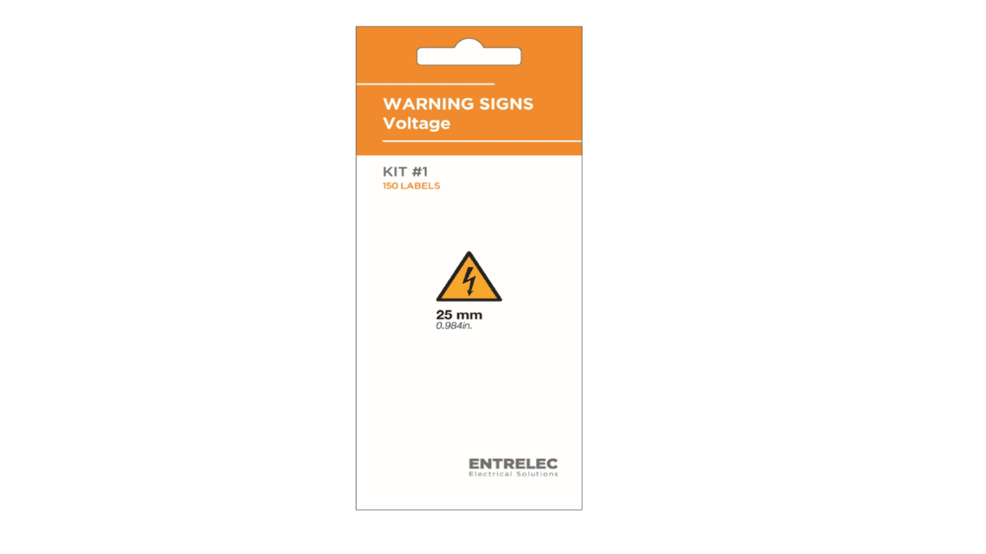 1SET530001R0000 | Yellow Vinyl Safety Labels, None-Text 25 mm x 25mm | RS