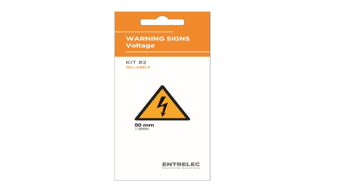 1SET530002R0000 | Yellow Vinyl Safety Labels, None-Text 43.7 mm x 50mm | RS