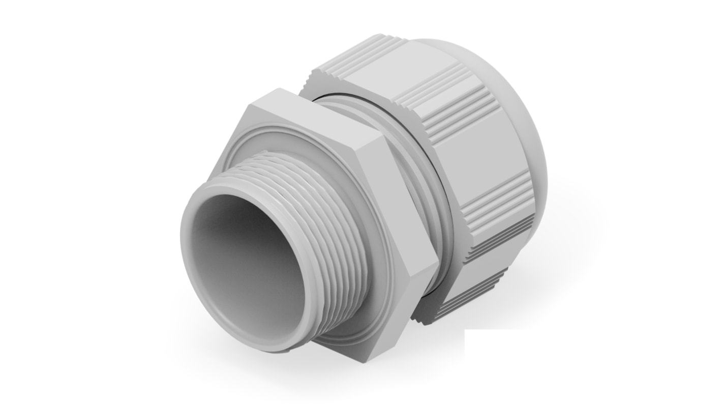 1SNG Series Light Grey PA 6 Cable Gland, M32 Thread, 18mm Min, 25mm Max, IP66, IP68