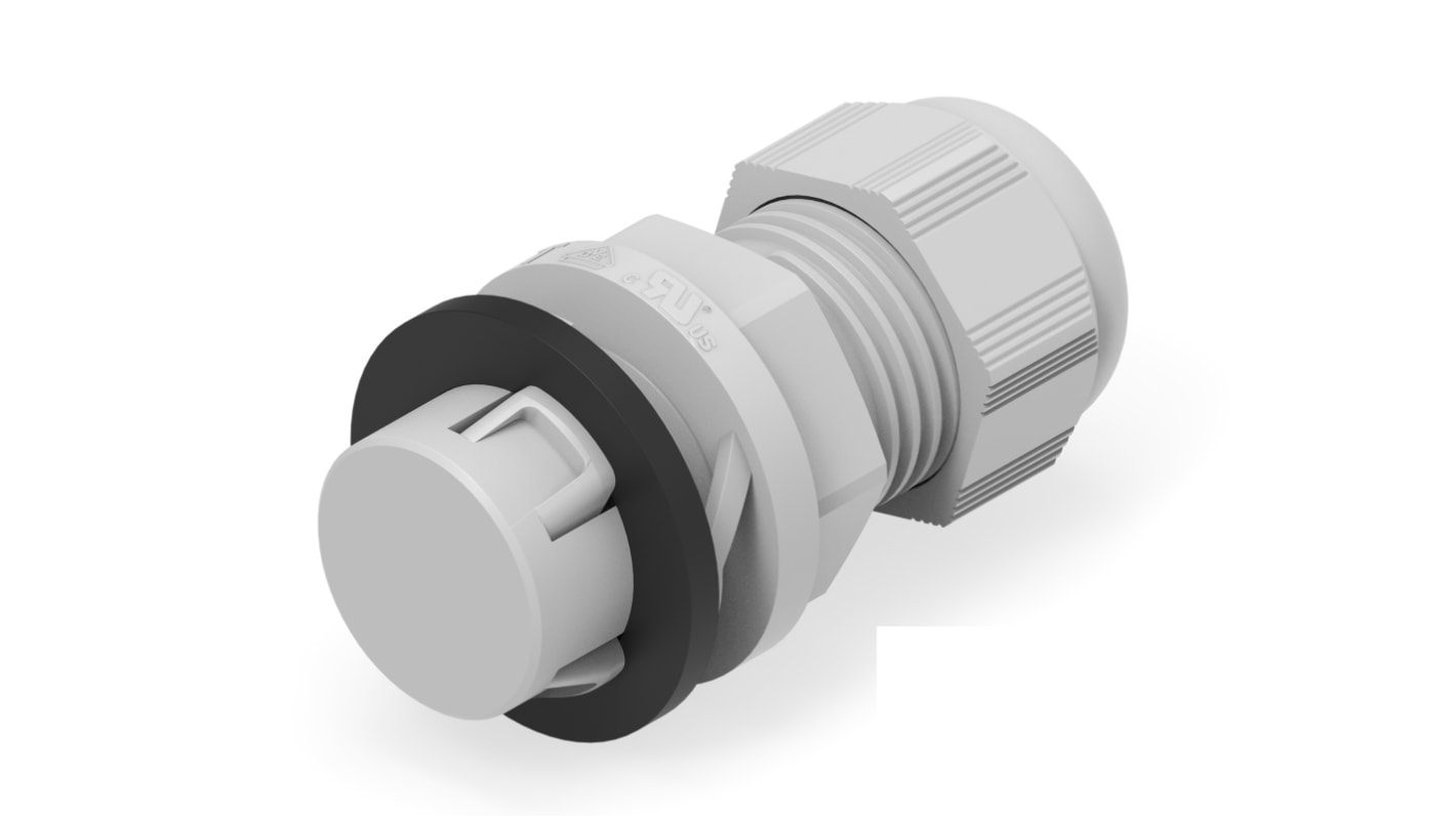 1SNG Series Light Grey PA 6 Cable Gland, PG13.5 Thread, 5mm Min, 12mm Max, IP66, IP68