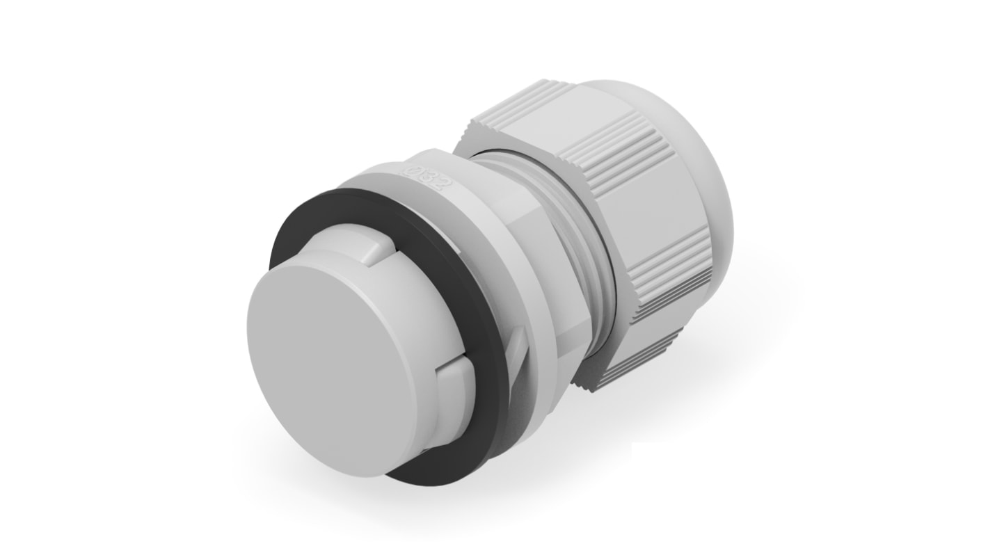 1SNG Series Light Grey PA 6 Cable Gland, PG13.5 Thread, 11mm Min, 21mm Max, IP66, IP68