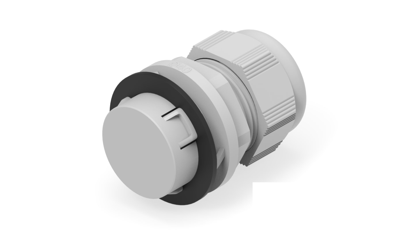 1SNG Series Light Grey PA 6 Cable Gland, PG13.5 Thread, 16mm Min, 28mm Max, IP66, IP68