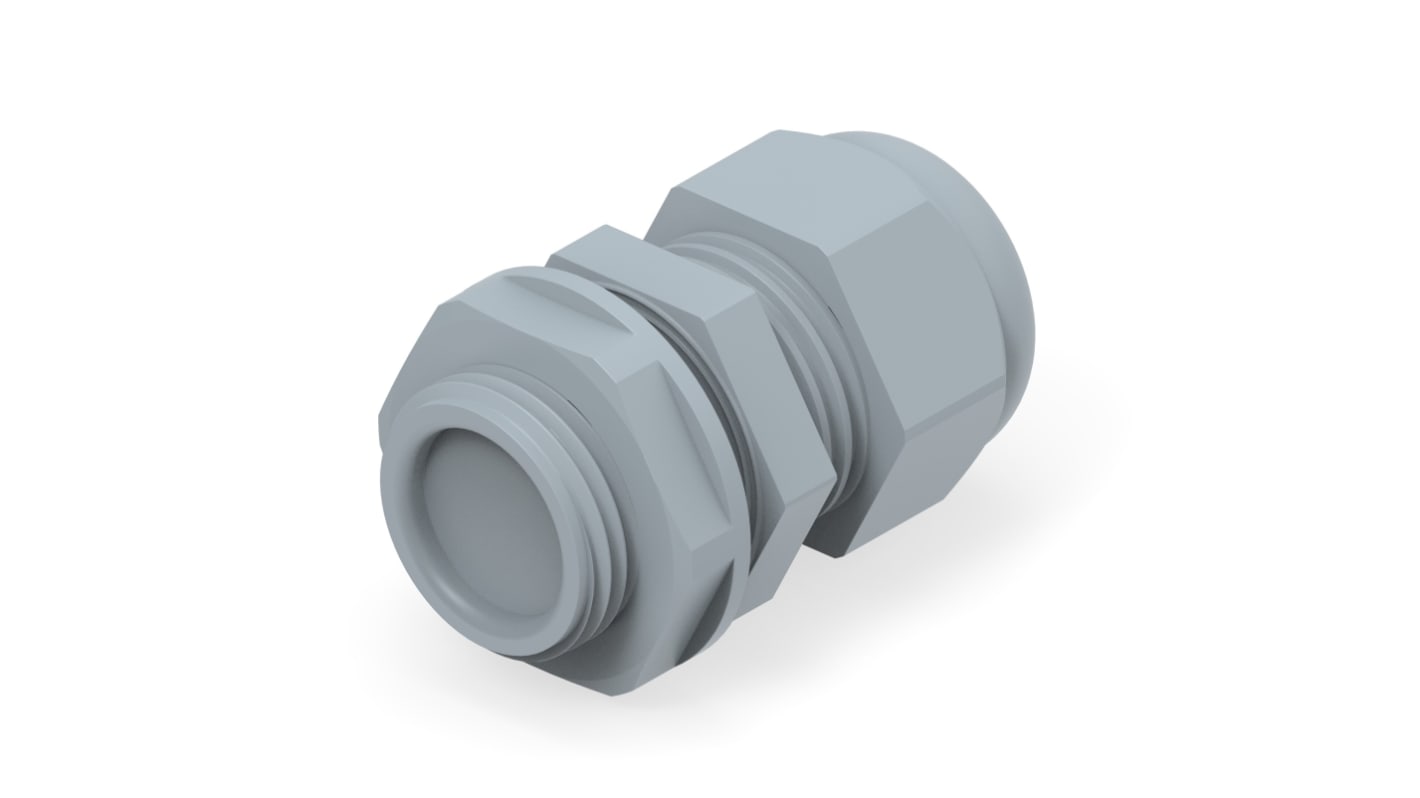 1SNG Series Grey PA 6 Cable Gland, M20 Thread, 6mm Min, 12mm Max, IP66, IP68