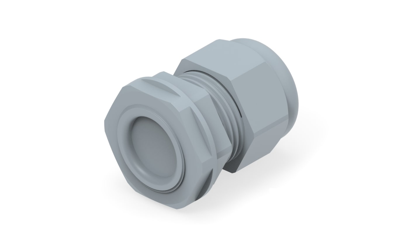 1SNG Series Grey PA 6 Cable Gland, M25 Thread, 11mm Min, 17mm Max, IP66, IP68