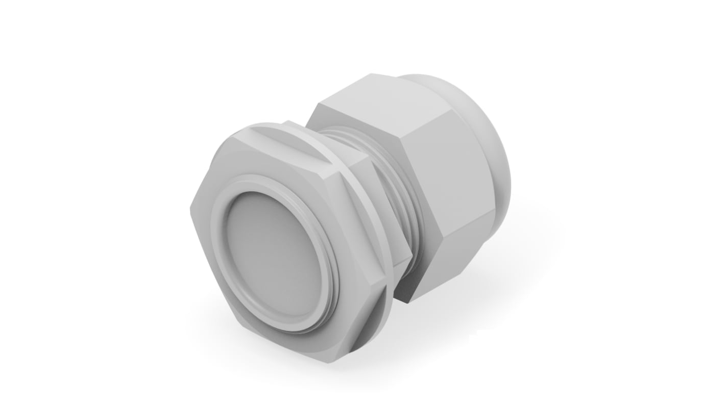 1SNG Series Light Grey PA 6 Cable Gland, M32 Thread, 15mm Min, 21mm Max, IP66, IP68