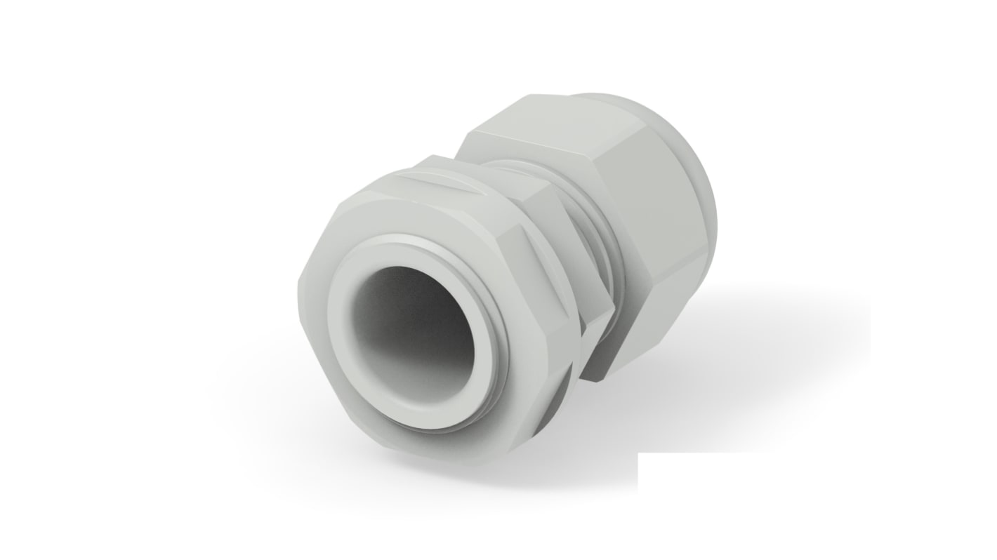 1SNG Series Light Grey PA 6 Cable Gland, PG13.5 Thread, 6mm Min, 12mm Max, IP66, IP68