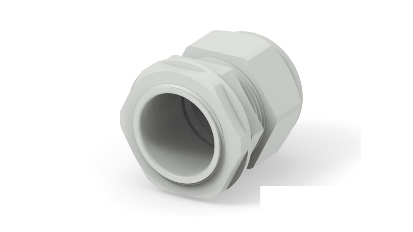 1SNG Series Light Grey PA 6 Cable Gland, PG29 Thread, 18mm Min, 25mm Max, IP66, IP68