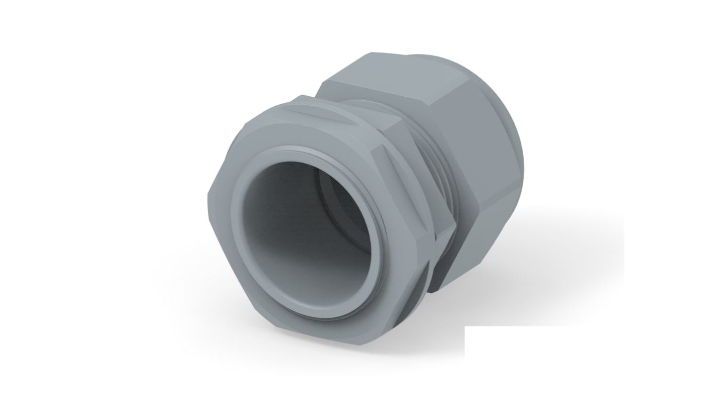 1SNG Series Grey PA 6 Cable Gland, PG29 Thread, 18mm Min, 25mm Max, IP66, IP68