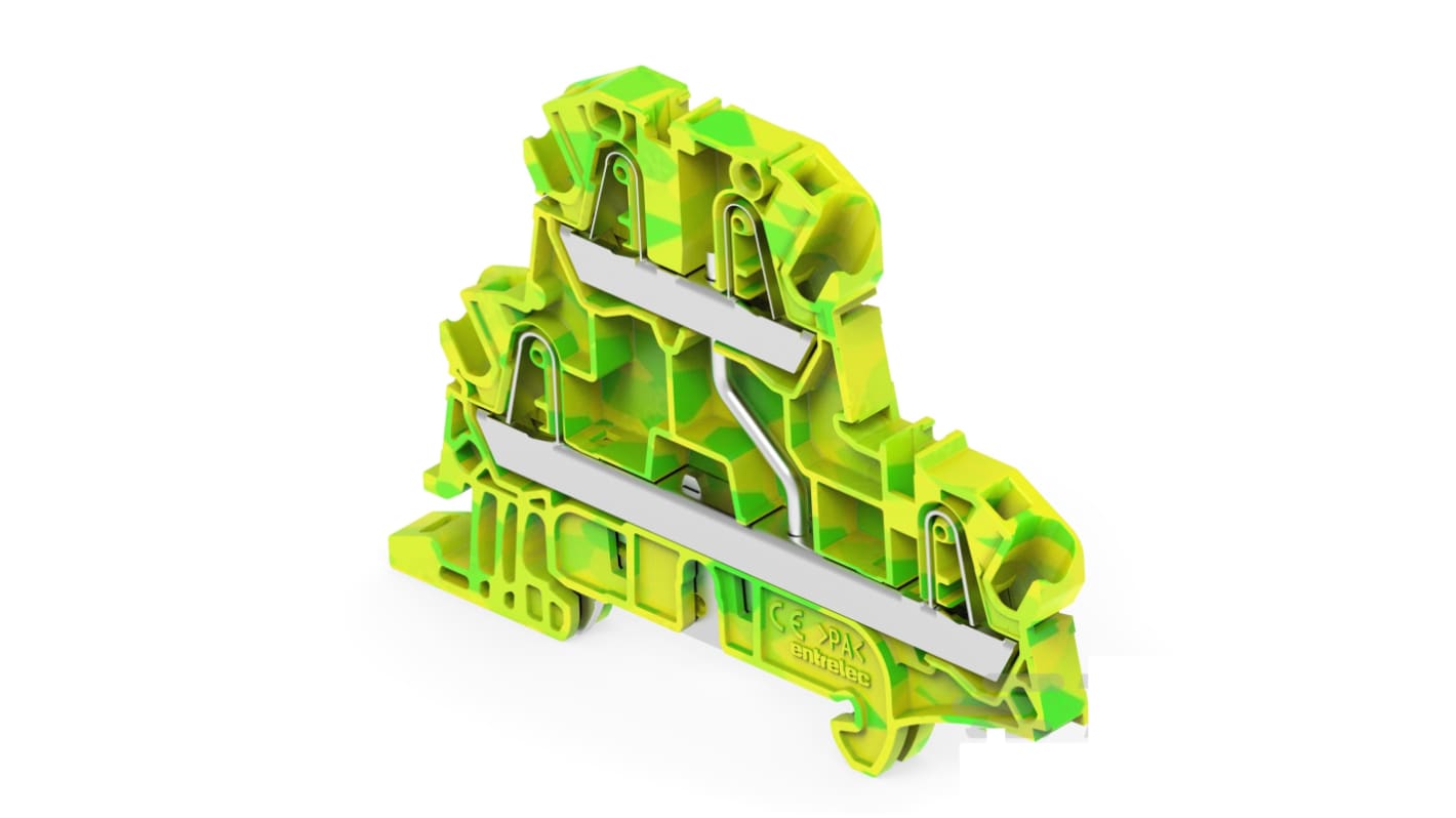 1SNK706250R0000 | 1SNK Series Green, Yellow Terminal Block, 4mm², 2 ...