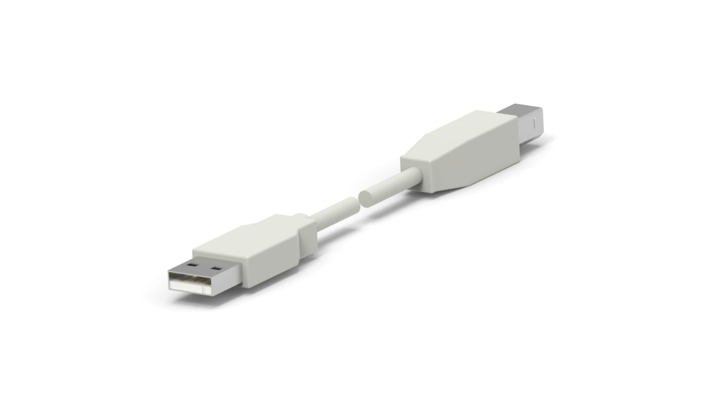 TE Connectivity USB Cable Assembly, Male USB A to Male USB B  Cable, 1mm