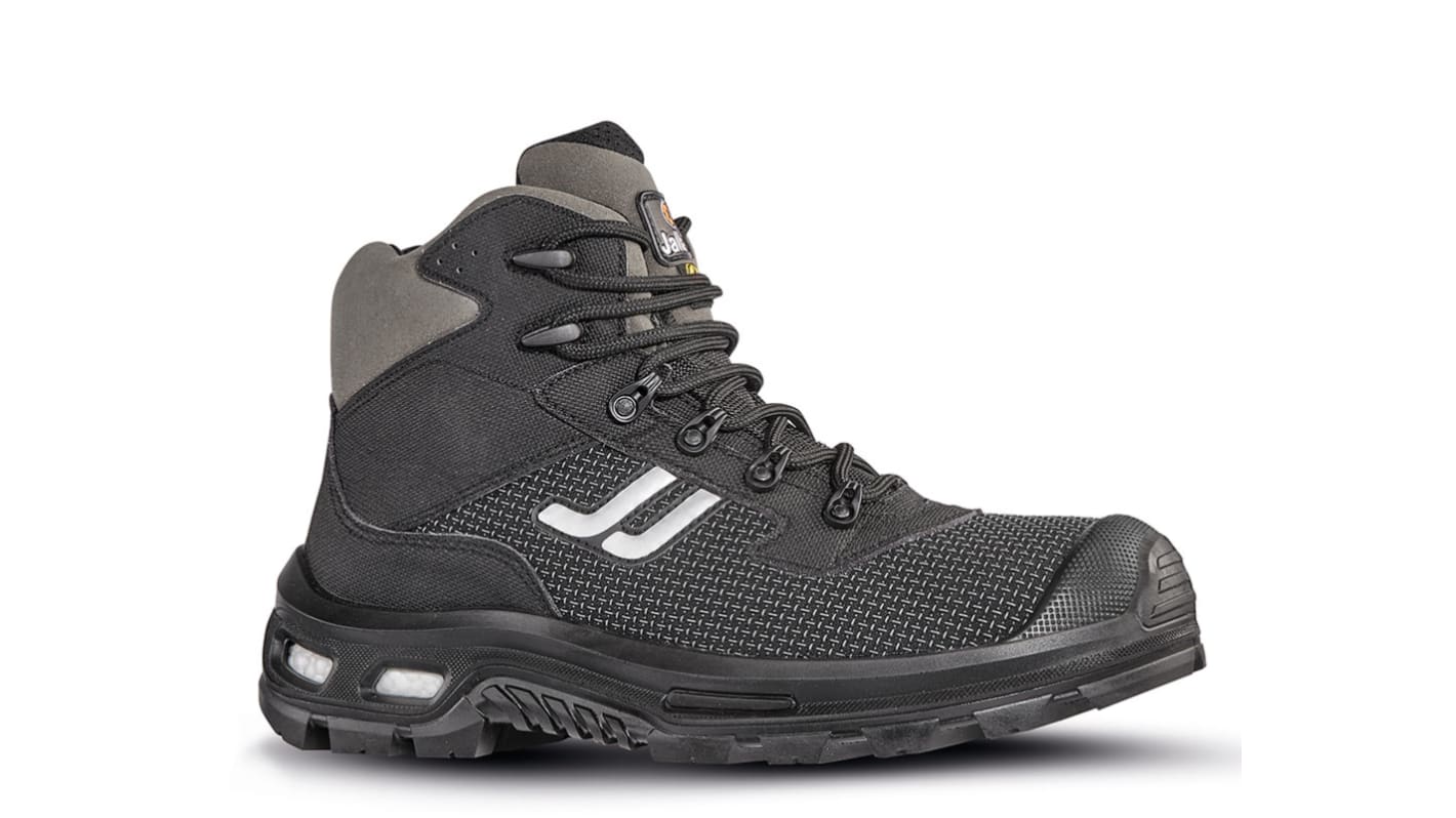 Jallatte JALNORA JY252 Black, Grey ESD Safe Aluminium Toe Capped Men's Safety Shoes, UK 5, EU 38