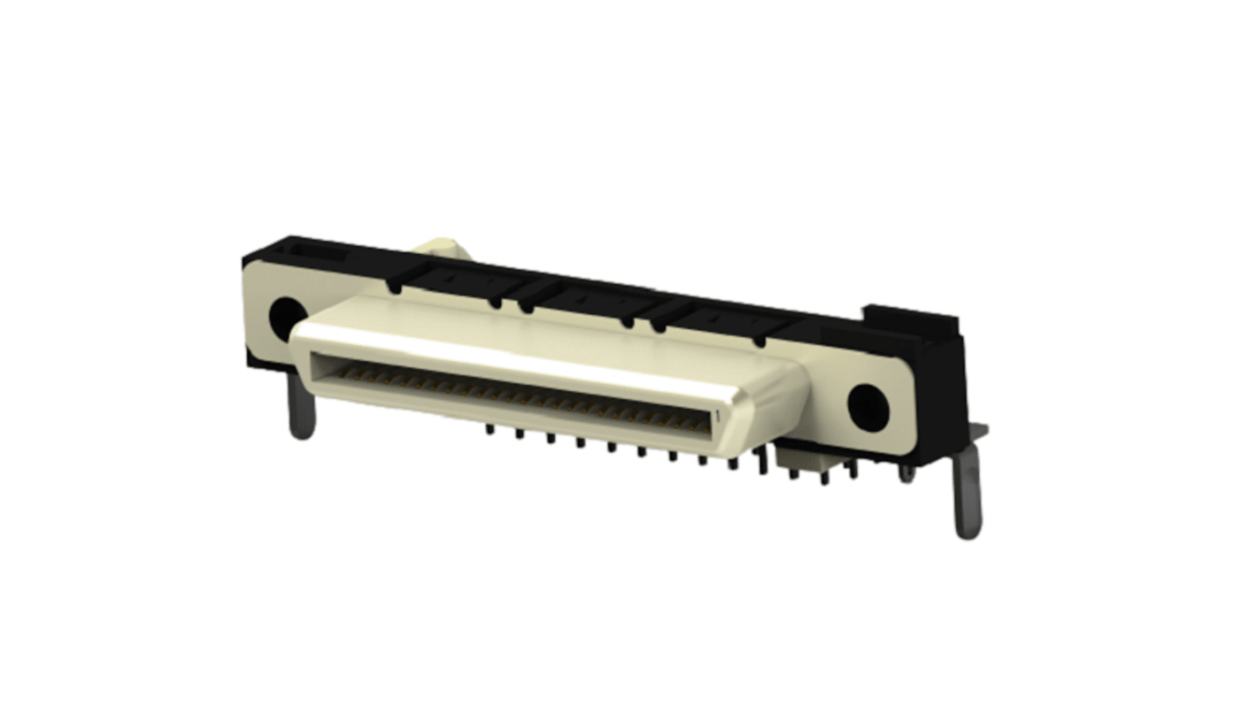 TE Connectivity, 6658751 0.8mm Pitch Connector Backplane Connector, Receptacle, Right Angle, 4 Row, 50 Way, 6658751