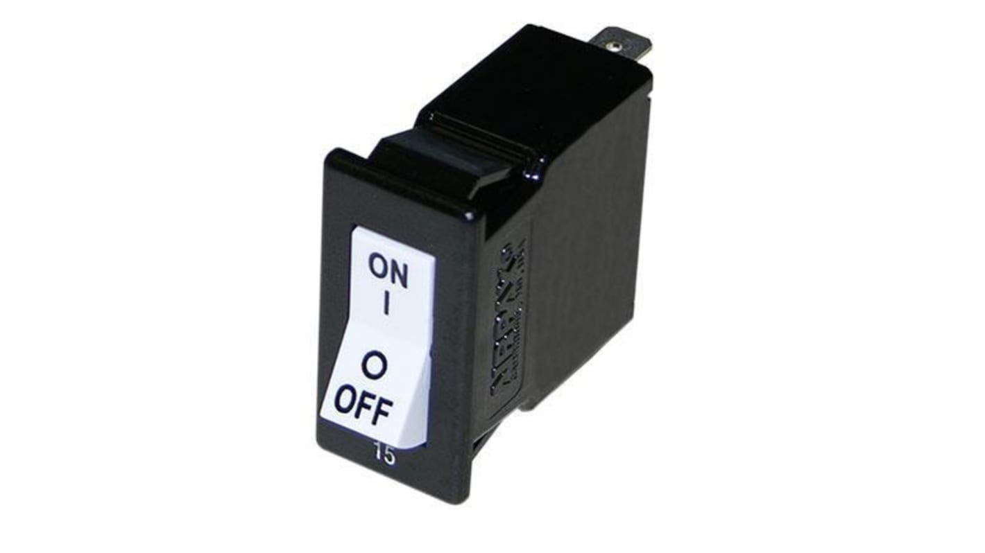 Sensata Airpax Airpax Thermal Circuit Breaker - R21 2 Pole Panel Mount, 15A Current Rating