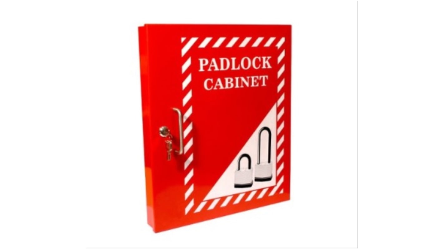 Red Lockout Padlock Cabinet (HWD: 460 x