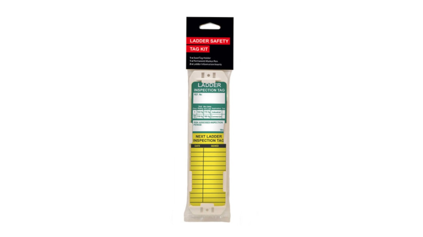 Spectrum Industrial TG04 Series White Safety Ladder Tag, English Language, 4Each per Pack