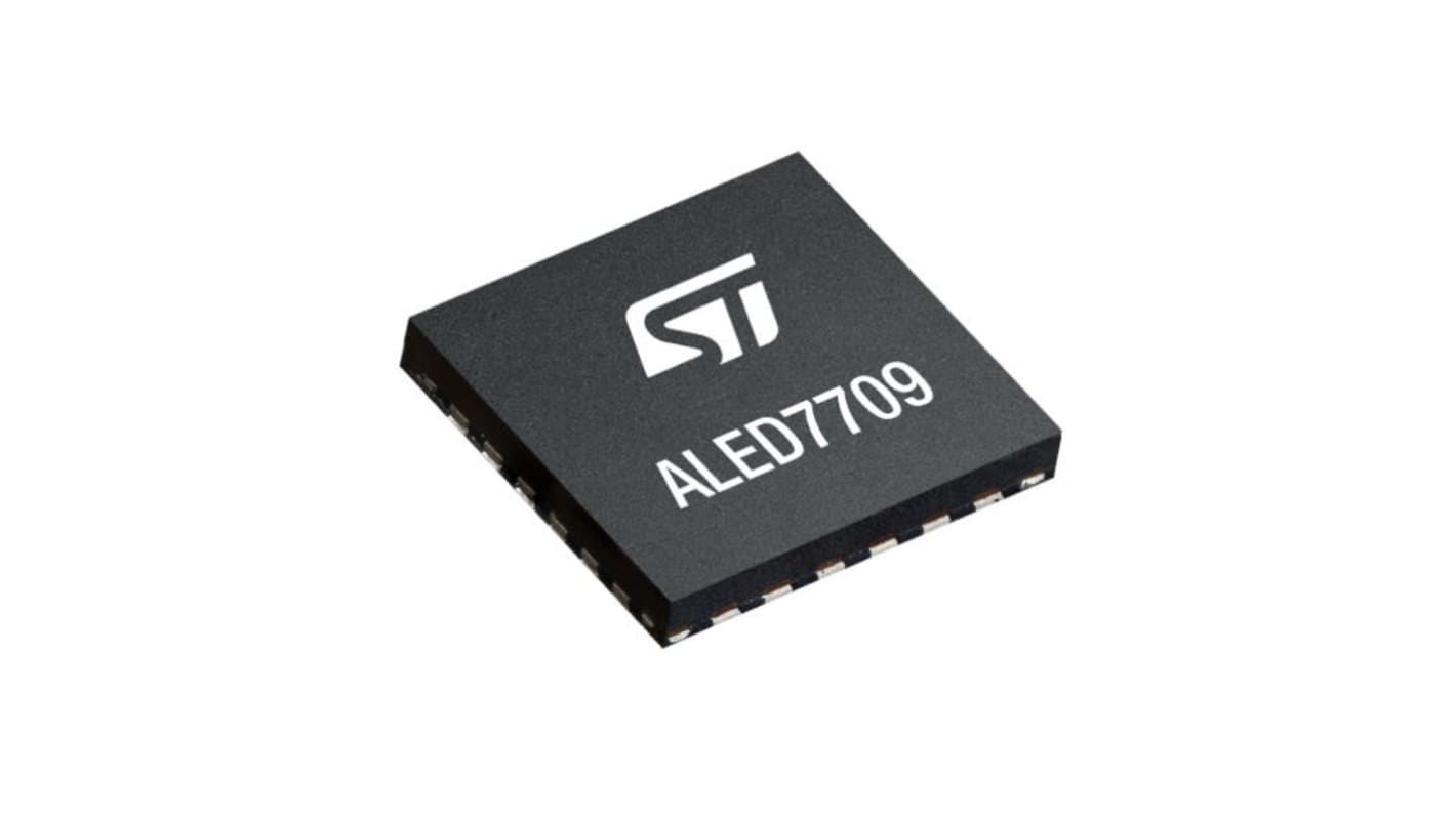 STMicroelectronics ALED7709ATR LED Driver IC, 4.5 → 42 V 200mA 24-Pin QFN