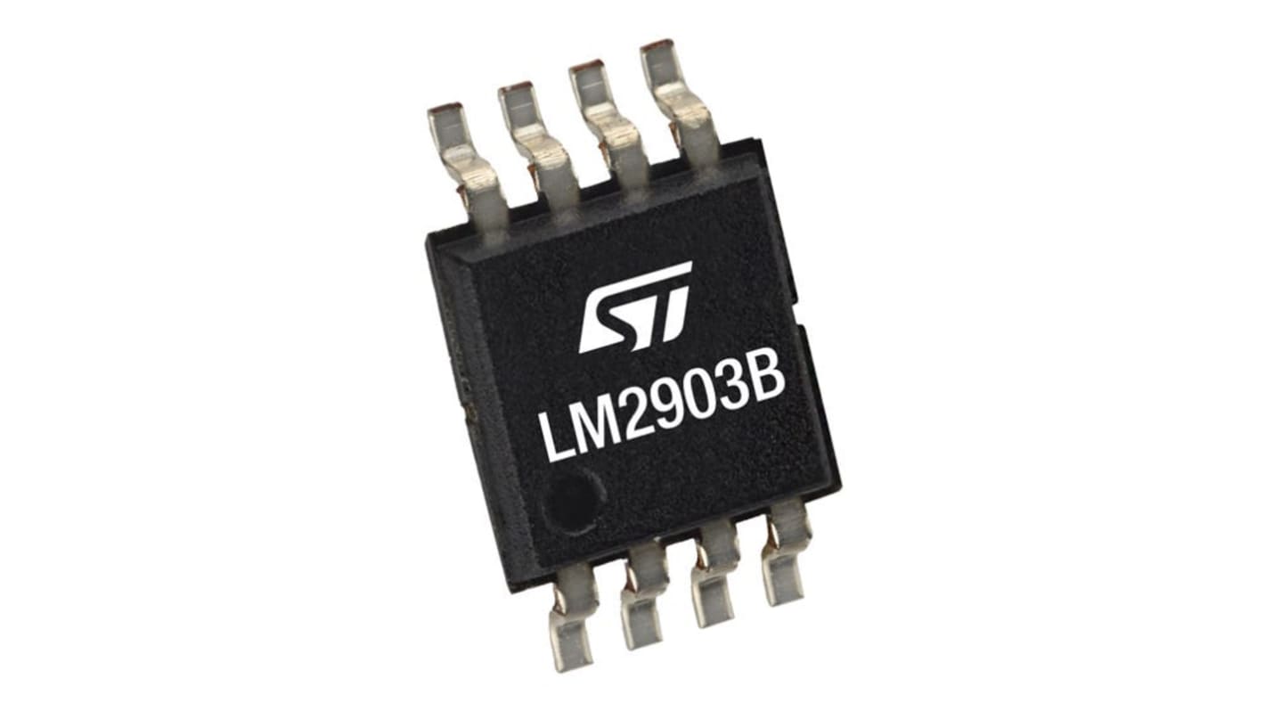 LM2903BYST STMicroelectronics, Dual Comparator, CMOS/TTL O/P, O/P, 1μs 5 → 36 V 8-Pin ECOPACK