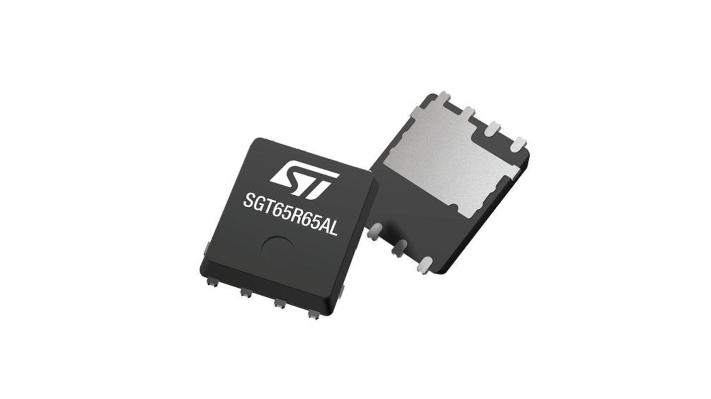 Transistor MOSFET STMicroelectronics SGT65R65AL, VDSS 750 V, ID 25 A, PowerFLAT 5x6 HV de 4 pines