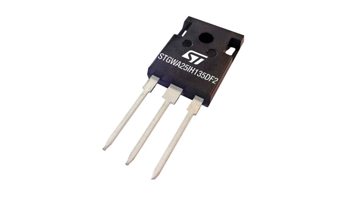STMicroelectronics 双方向チャンネル IGBT 1350 V 25 A, 3-Pin TO-247 1