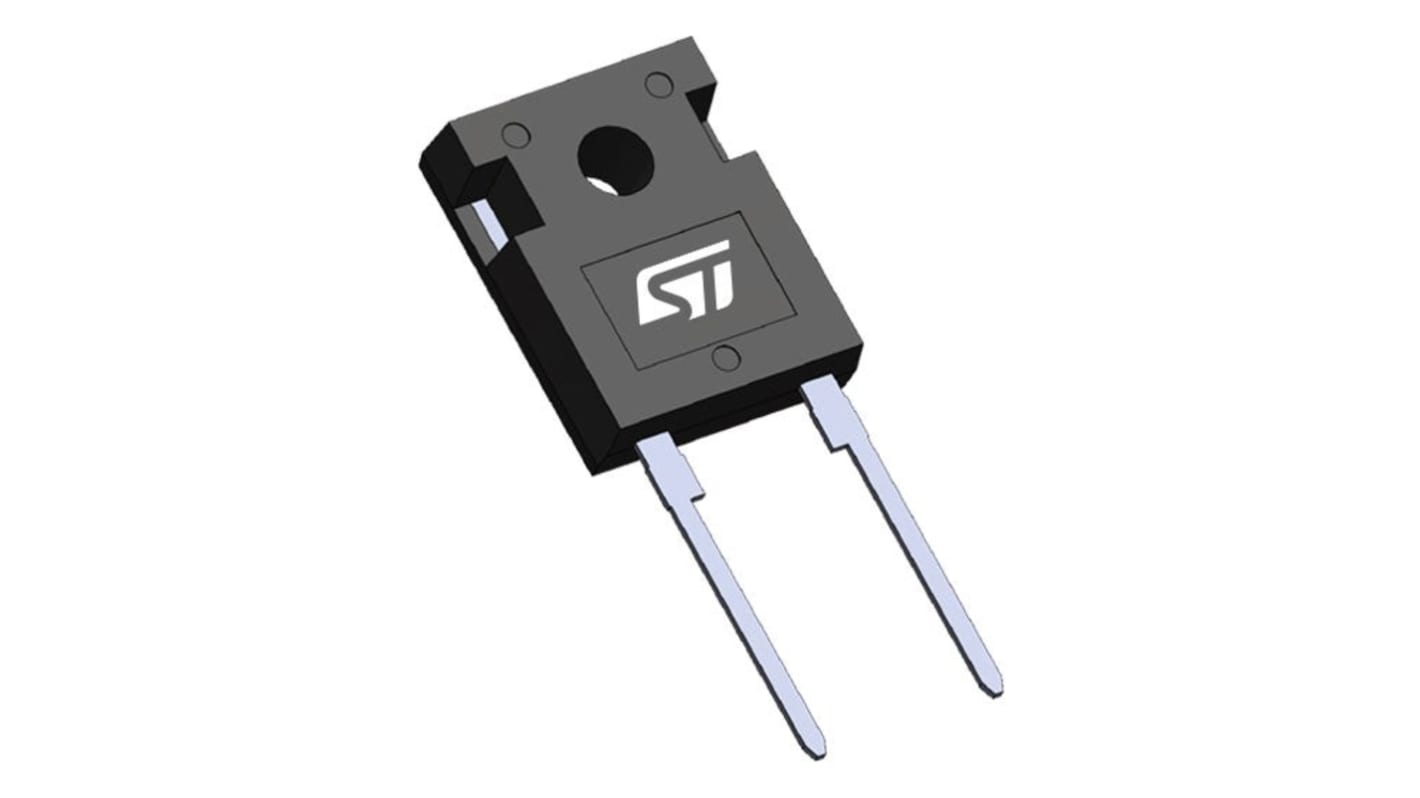 STMicroelectronics 1200V 20A, SiC Schottky Rectifier & Schottky Diode, 2-Pin DO-247 LL STPSC20G12WLY