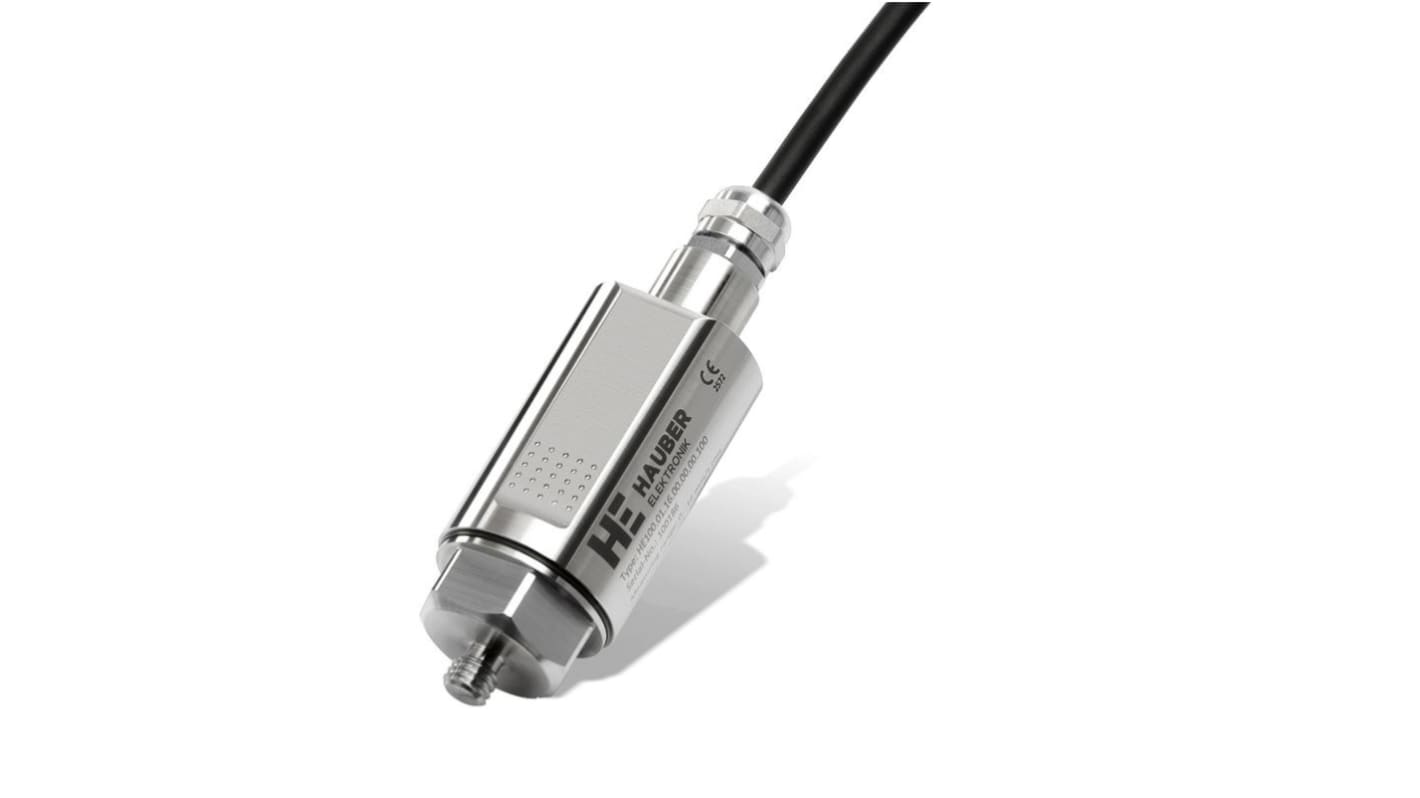 Sensor de vibraciones Hauber Elektronik HE100.01.16.01.00.00.100, vibraciones: 16mm/s, 25 mA, -40°C → +125°C