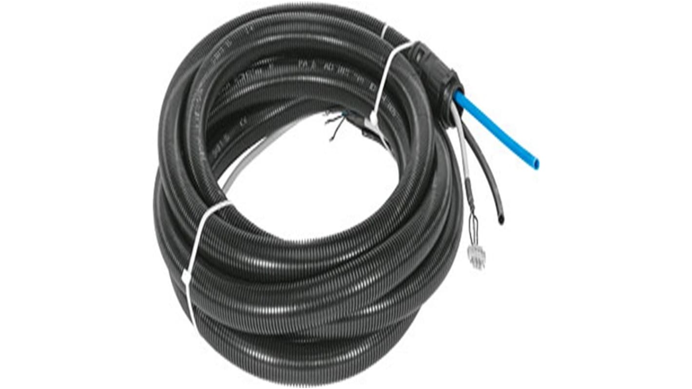 Conector y cable Festo Macho, 3 polos, con. B Pigtail, 3 polos, long. 10m