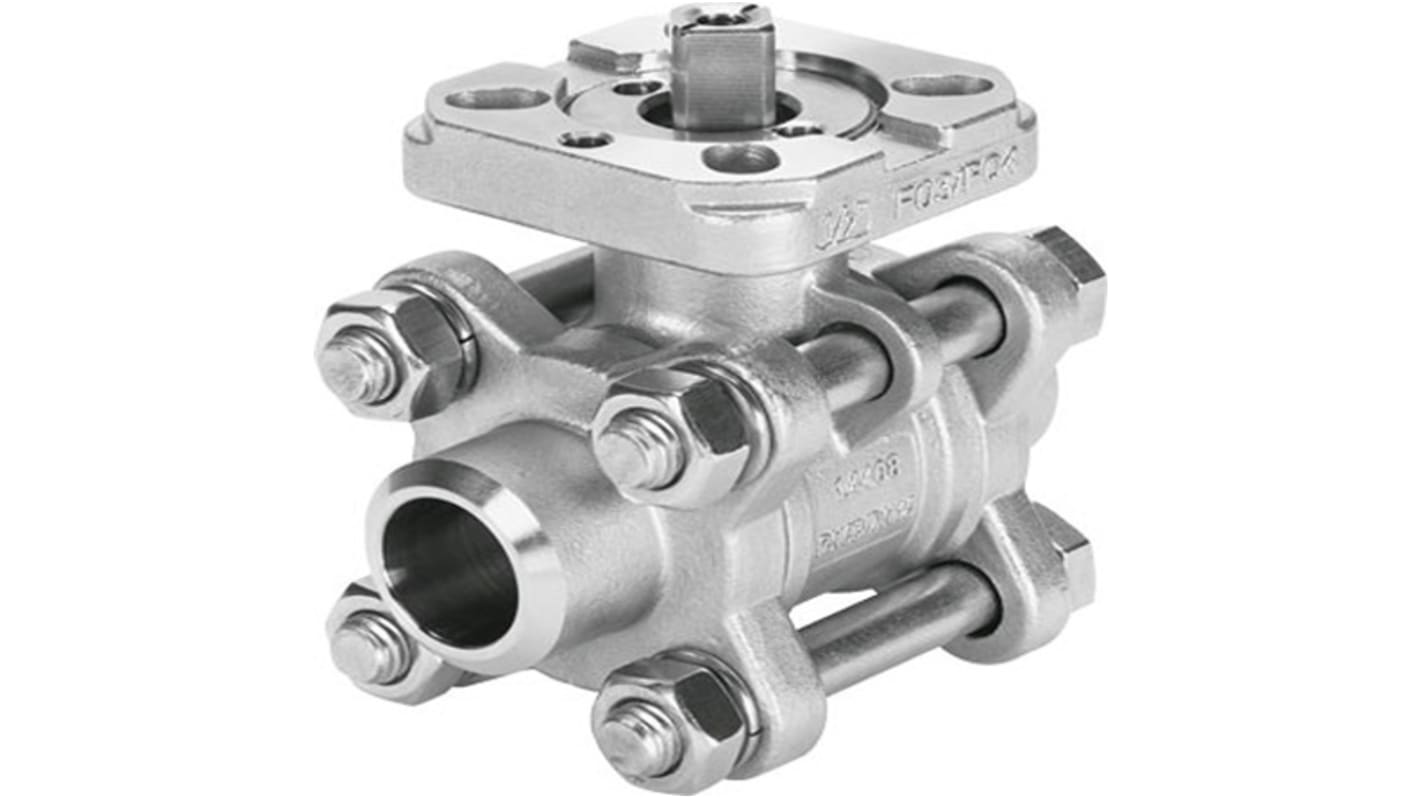 Festo Stainless Steel 2 Way, Ball Valve, 25mm, 63bar Operating Pressure