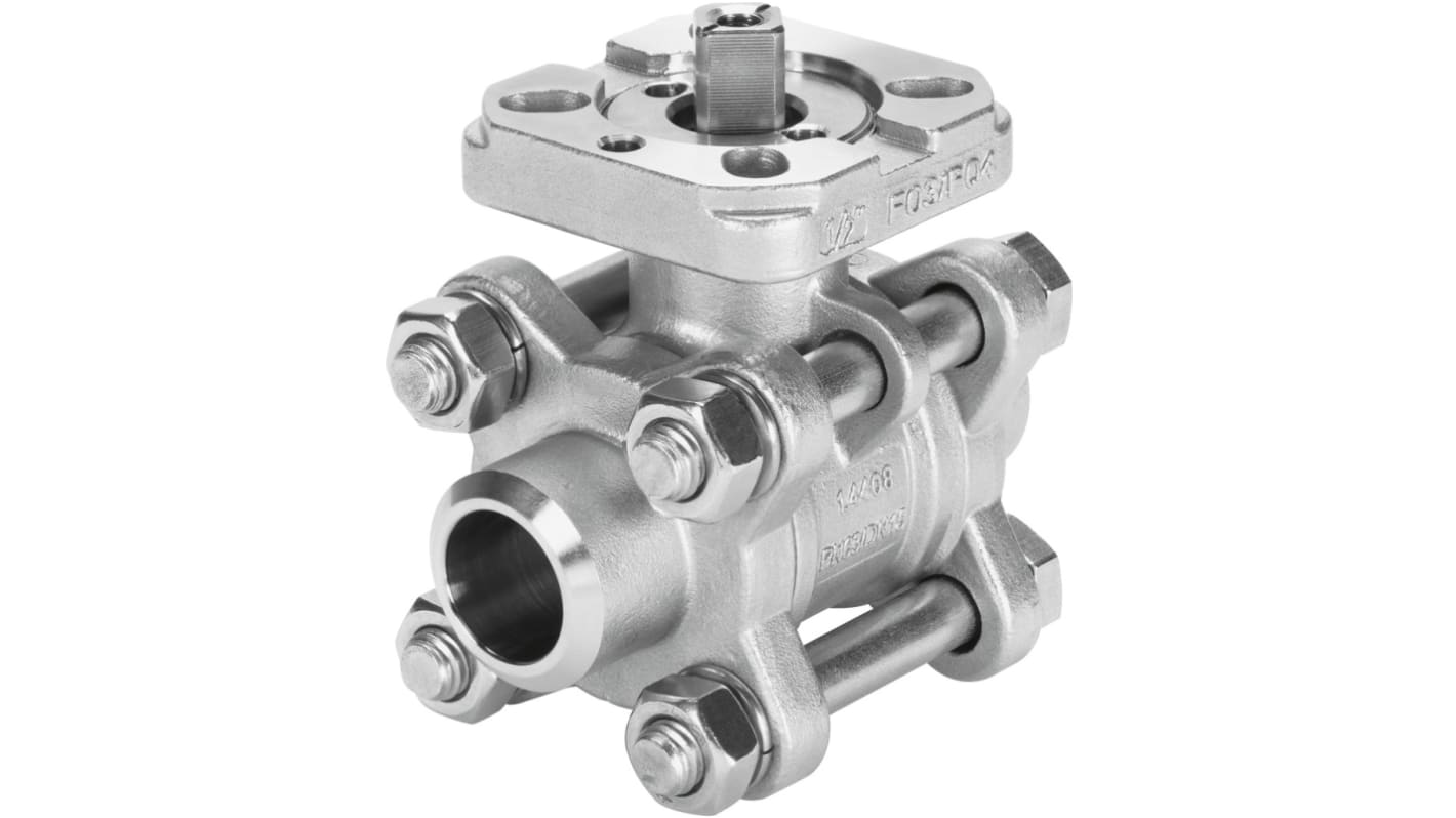 Festo Stainless Steel 2 Way, Ball Valve, 20mm, 63bar Operating Pressure