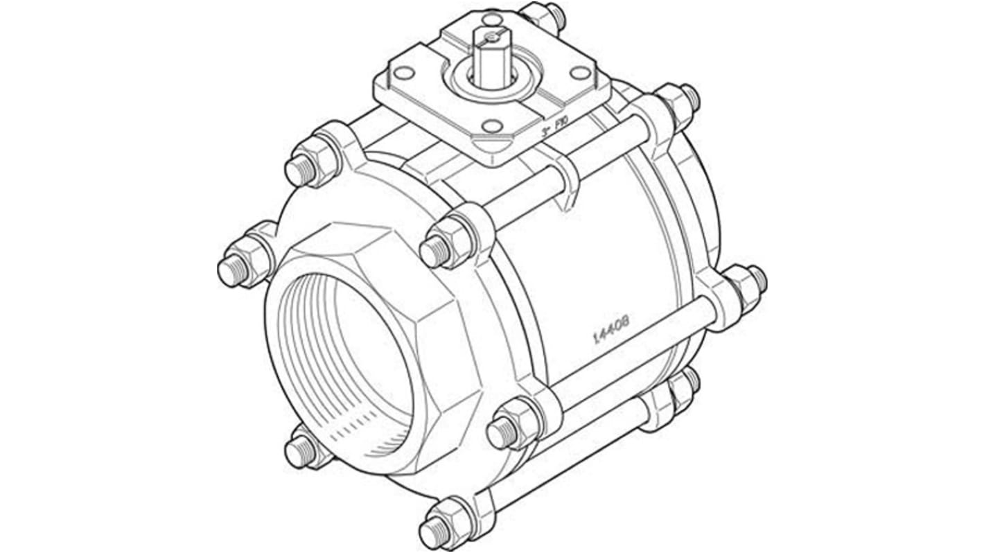 Festo Stainless Steel 2 Way, Ball Valve 4in, 100mm, 63bar Operating Pressure