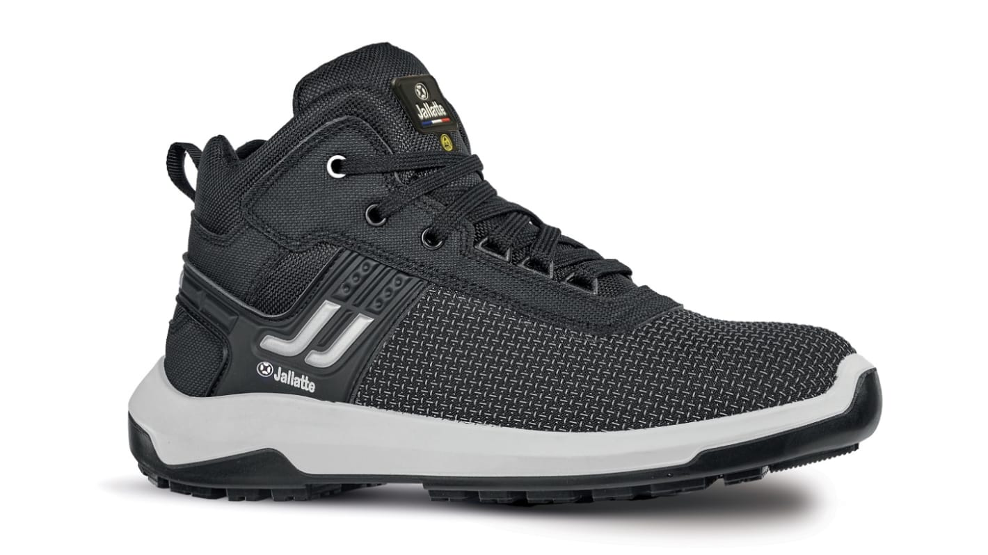 Zapatos de seguridad Jallatte, serie JALHYBRIS SAS ESD de color Negro/gris, talla 42, S3 SRC