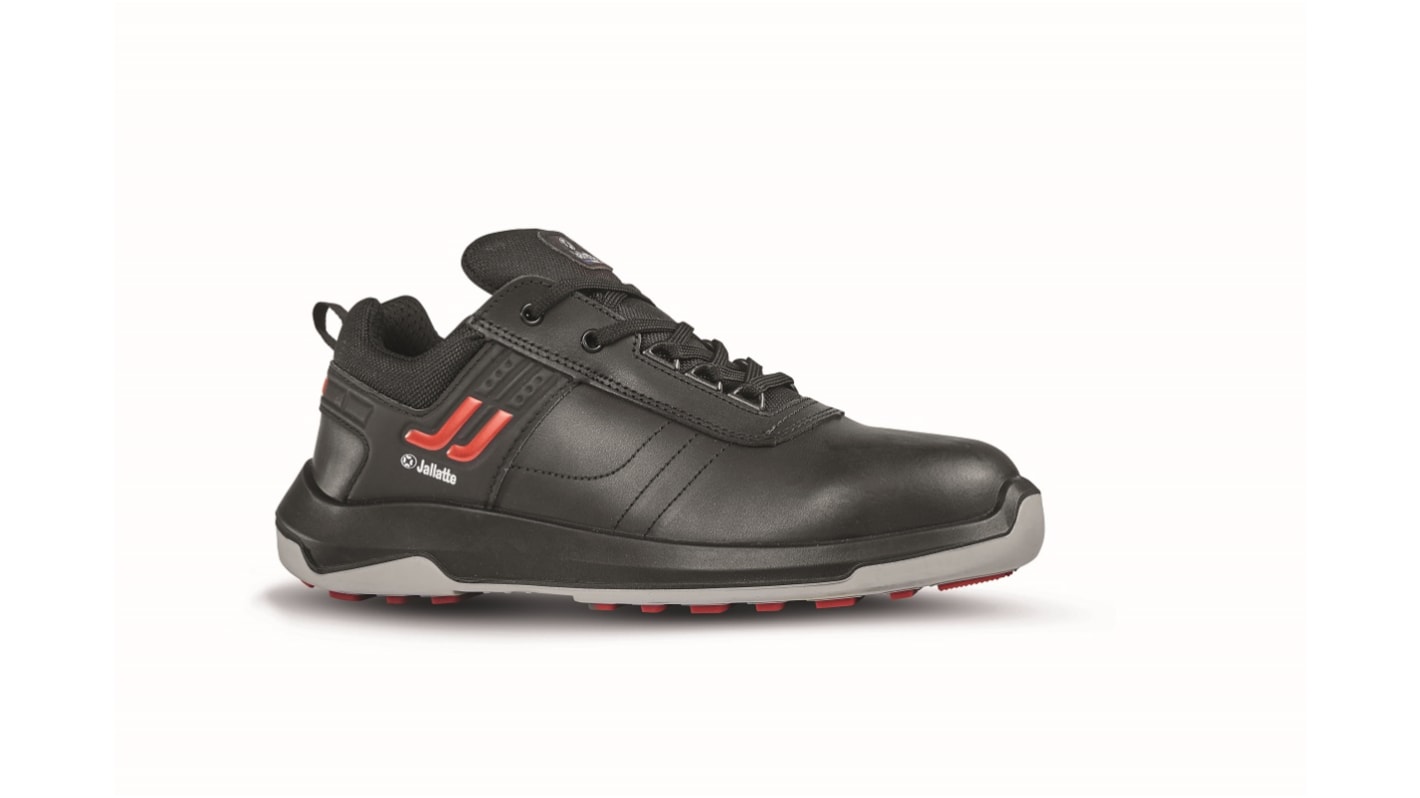 Jallatte JALINO SAS Men's Black, Grey, Red Aluminium  Toe Capped Safety Shoes, UK 2, EU 35