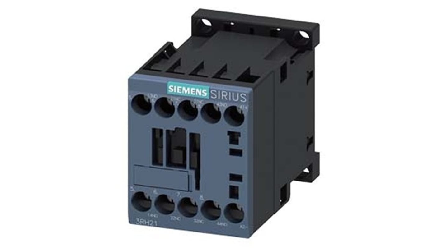 Siemens SIRIUS 3RH2 Hilfsschütz / 250 V DC Spule, 4 -polig 2 NO (Schließer) + 2 NC (Öffner), 690 V AC / 10 A