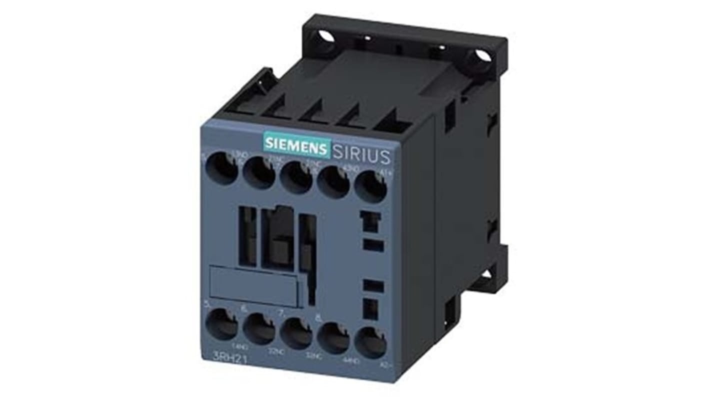 Siemens SIRIUS 3RH2 Hilfsschütz / 24 V DC Spule, 4 -polig 2 NO (Schließer) + 2 NC (Öffner), 690 V AC / 10 A