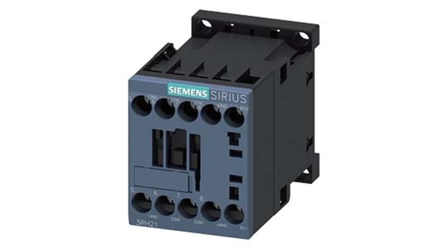 Siemens SIRIUS 3RH2 Hilfsschütz / 72 - 125 V dc Spule, 4 -polig 2 NO (Schließer) + 2 NC (Öffner), 690 V AC / 10 A