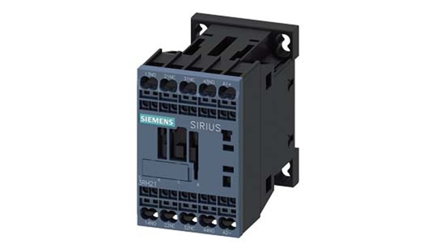 Siemens SIRIUS 3RH2 Hilfsschütz / 24 V DC Spule, 4 -polig 2 NO (Schließer) + 2 NC (Öffner), 690 V AC / 10 A