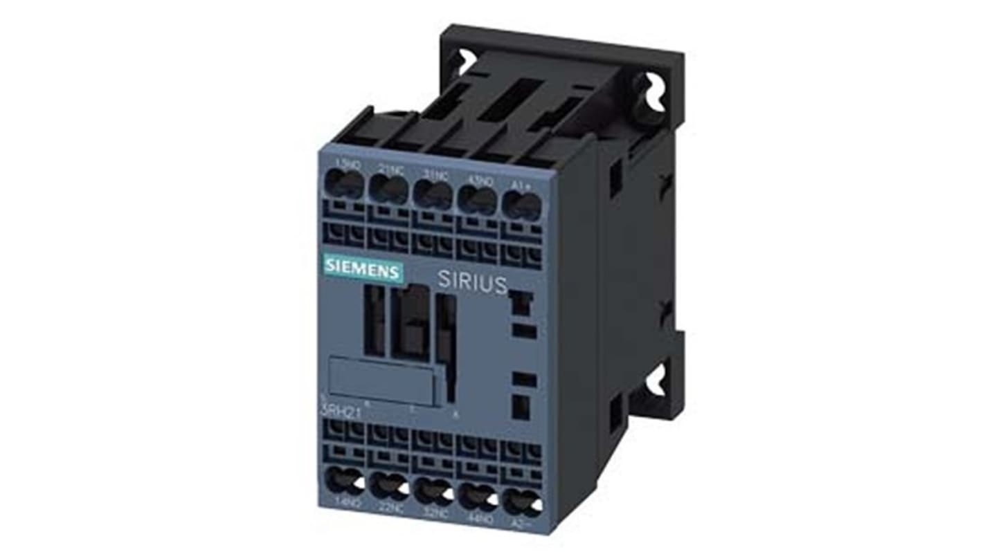 Siemens Kontaktorrelé, tekercs: 110 V DC, 4 pólusú, 10 A, 2NO + 2NC