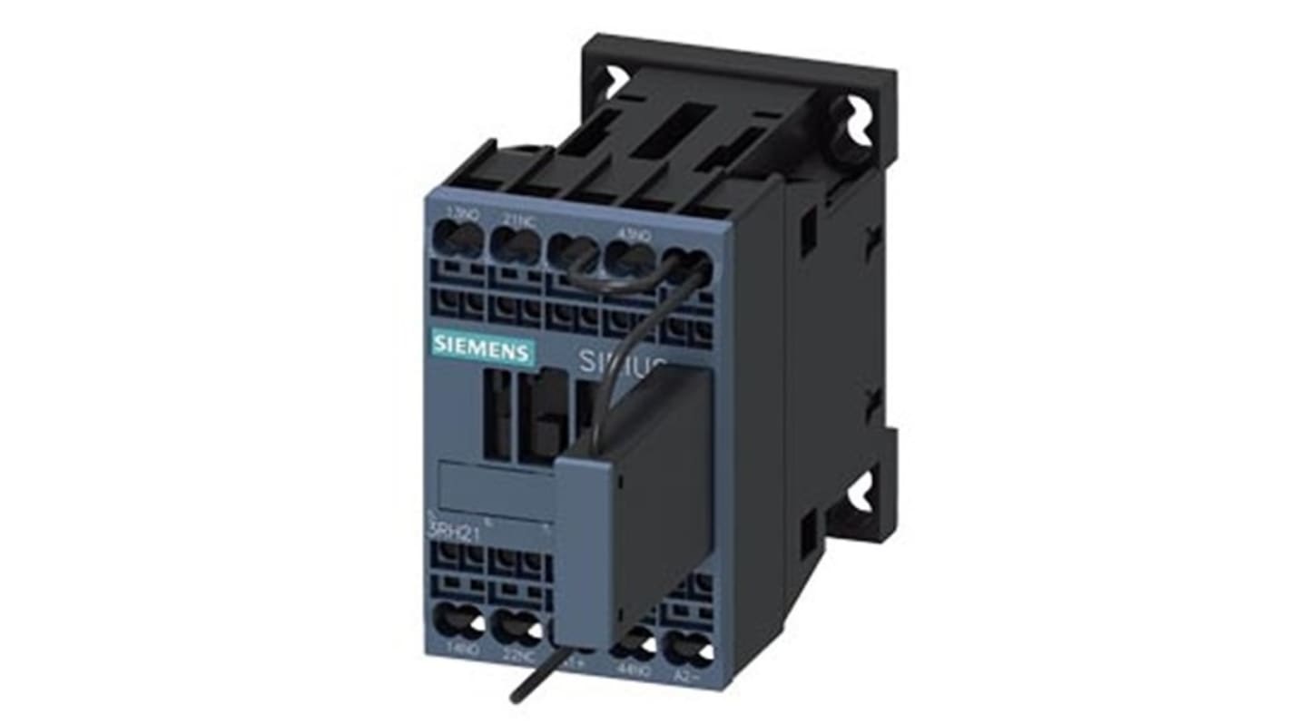 Siemens SIRIUS 3RH2 Contactor Relay, 125 V dc Coil, 4-Pole, 10 A, 2NO + 1NC, 690 V ac